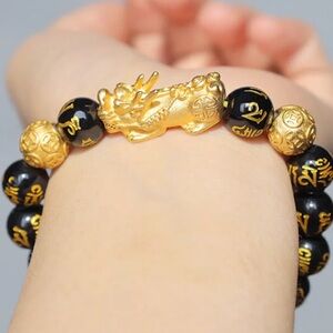 Feng Shui Obsidian Stone Pixiu Bracelet UNISEX   women’s men’s jewelry bracelets